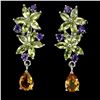Image 1 : Natural  Citrine  Amethyst Peridot Earrings