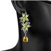 Image 2 : Natural  Citrine  Amethyst Peridot Earrings