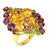 Image 2 : Natural Citrine Chrome Diopside  Ring