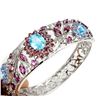 Image 2 : Natural Topaz Rhodolite Garnet & Tanzanite Bangle