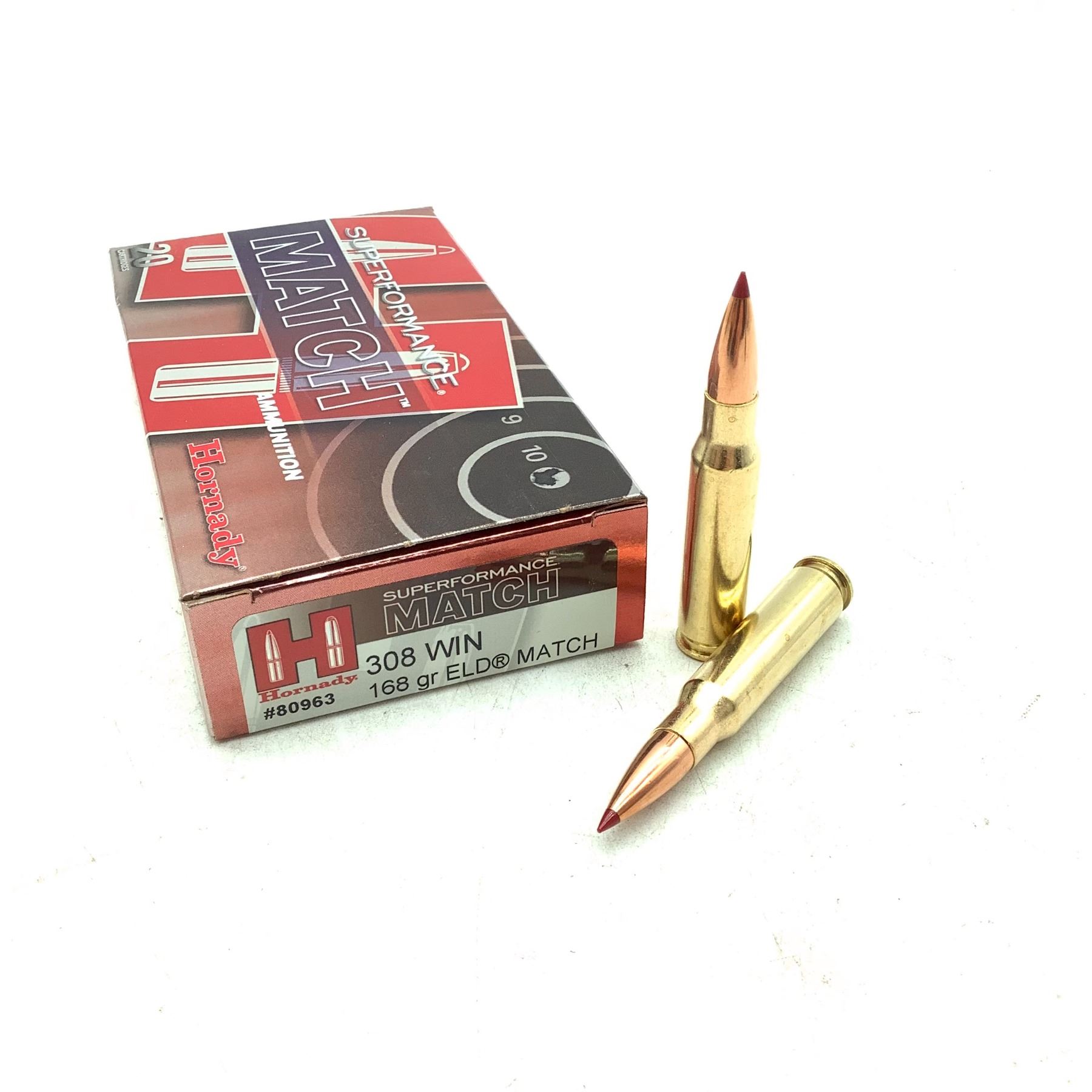Hornady Superformance Match 308 Win 168 Grain ELD Ammunition, 20 Rounds