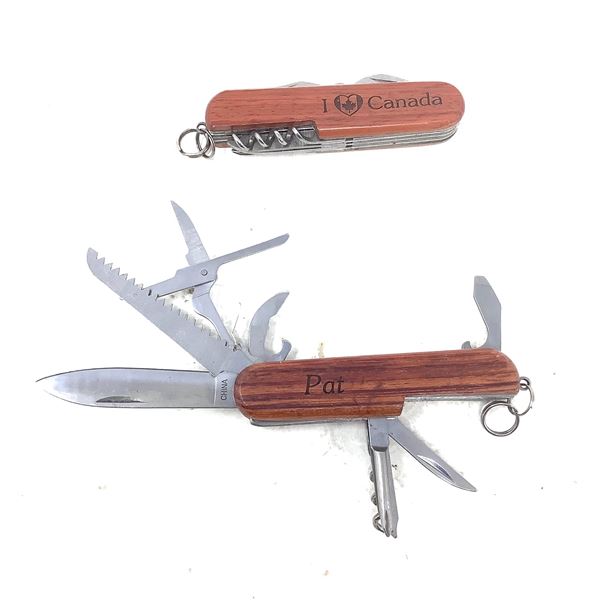 Canada Souvenir Wood Pocket Knife x 2
