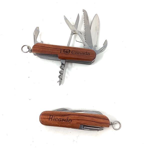 Canada Souvenir Wood Pocket Knife x 2