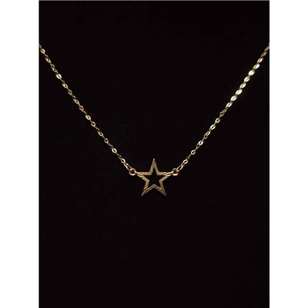 10kt Gold Chain & Star Pendant (needs minor repair to joining loop. See pics.)