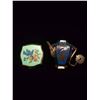 Image 2 : Birds of a Feather! Collectible Vintage Cloisonné Mini Teapot & Vintage Stratton English Pill Box.