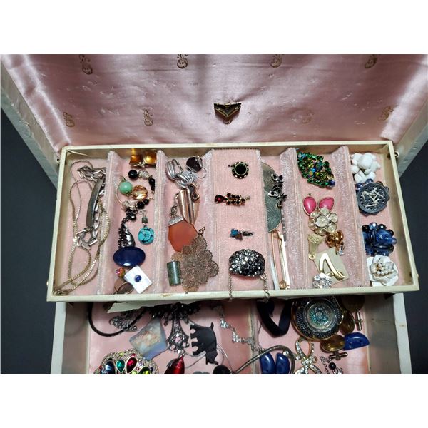 Mele Jewelry Box Full of Odds n' Ends, Earring Singles, Buttons, Pendants...