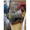 Image 2 : LOT OF WIRE BASKETS, LOG HOLDER, METAL PLANTER AND DECORATIVE METAL FIRE HYDRANT BASE