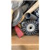 Image 8 : 3 BOXES OF ABRASIVE FLAP WHEELS, WIRE BRUSH WHEELS, TOOLS AND PARTS