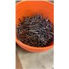 Image 8 : BOX OF HEATER HOSE, TOW ROPE WITH ORGANIZER AND BUCKET OF HARDWARE FASTENERS