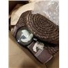 Image 2 : BOX OF DECORATIONS, GLASS VASES