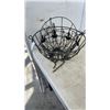 Image 3 : DECORATIVE METAL HANGING BASKETS AND 24" TALL METAL VASE