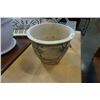 Image 2 : 15" DIAMETER CERAMIC PLANTER AND 3 TIER PLANT STAND