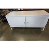 Image 1 : WHITE METAL DOUBLE DOOR LOCKING CABINET WITH KEYS