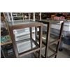Image 2 : TWO 4 TIER WOOD GLASS SHELFS