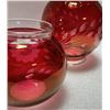 Image 2 : Cornflower Crystal - Red Flashed Rose Bowl , Round Vase and Glass