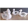 Image 1 : Four Swan Napkin Holders -  White Ceramic