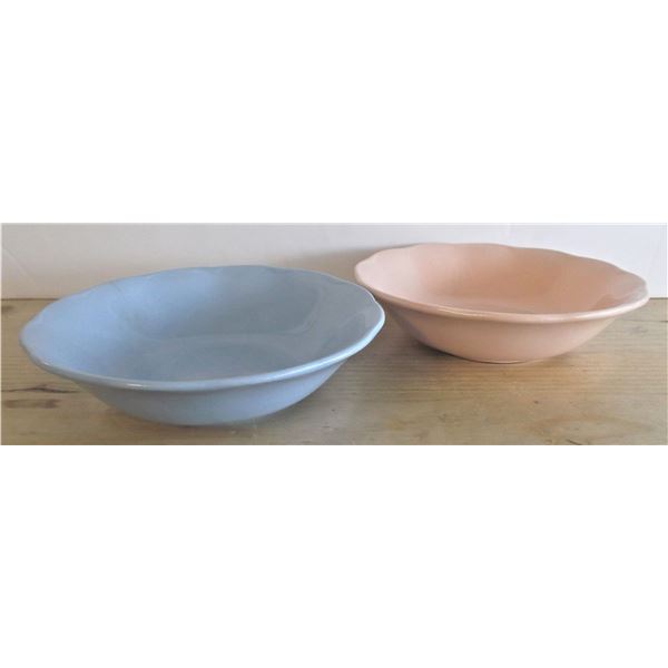 Two Grindley England Bowls - One Peach Petal and One Lupin Petal - Has a chip