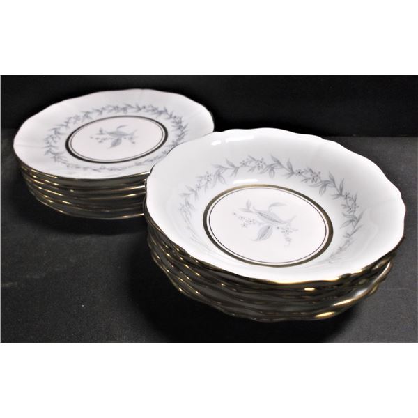 Morning Mist Dessert Plates x7 and Dessert Bowls x6 - Northumbria Fine Bone China