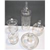 Image 2 : Five Cornflower Crystal Jars with Lids - Various Jars, See Images