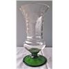 Image 1 : Cornflower Crystal Vase with Green Base - Flaw - See Images