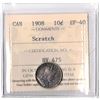 Image 1 : 1908 Canadian Silver Ten Cent ICCS Graded EF-40