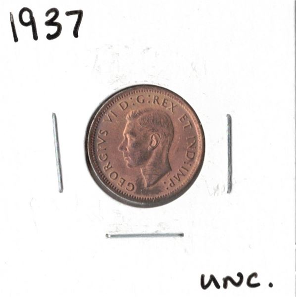 1937 Canadian One Cent - UNC.