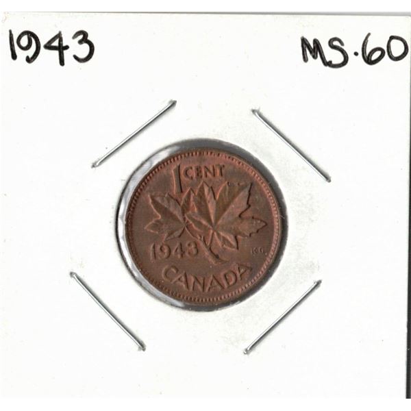 1943 Canadian One Cent - UNC