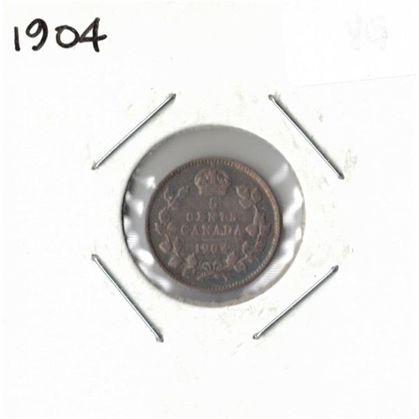 1904 Canadian Silver Five Cent