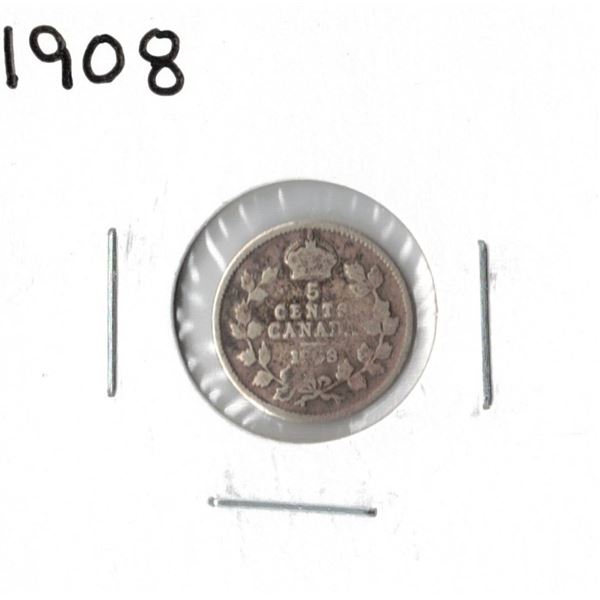 1908 Canadian Silver Five Cent