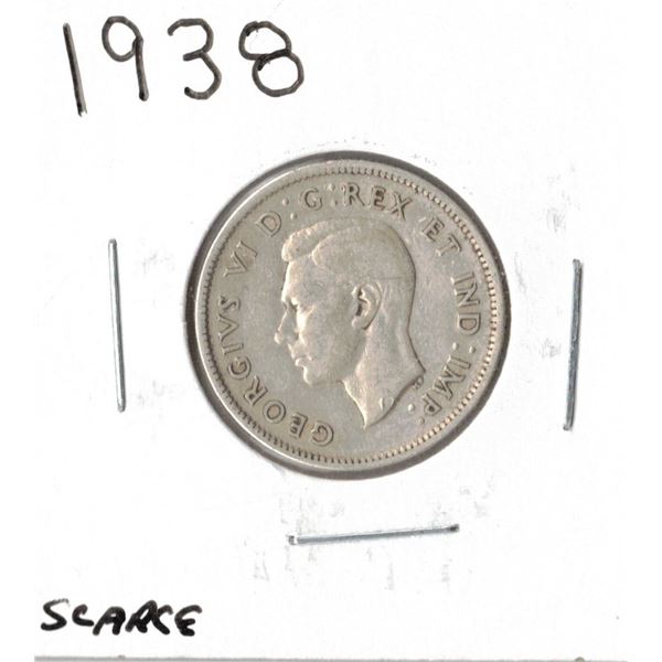 1938 Canadian Silver Twenty-Five Cent