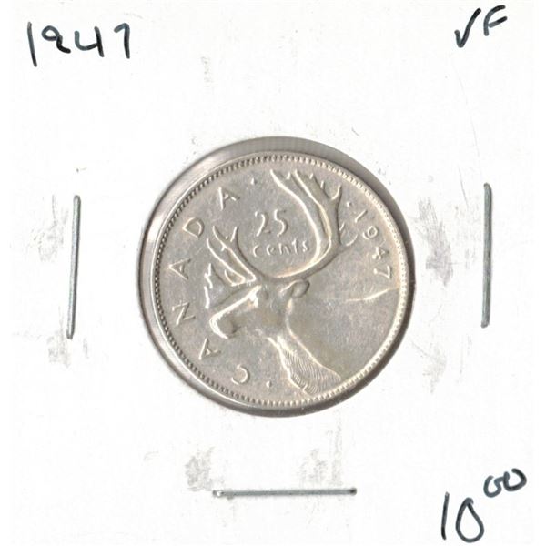 1947 Canadian Silver Twenty-Five Cent