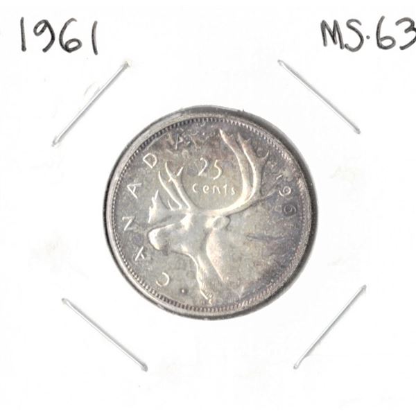 1961 Canadian Silver Twenty-Five Cent