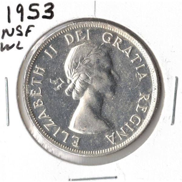 1953 Canadian Silver Dollar - NSF Water Lines