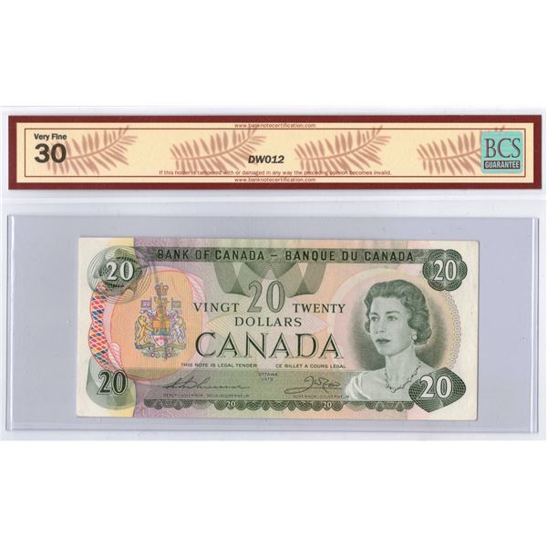 1979 Canadian Twenty Dollar Bill - Replacement Note BCS Graded VF-30