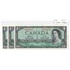 Image 1 : Three Consecutive 1954 Canadian One Dollar Bank Notes - Uncirculated