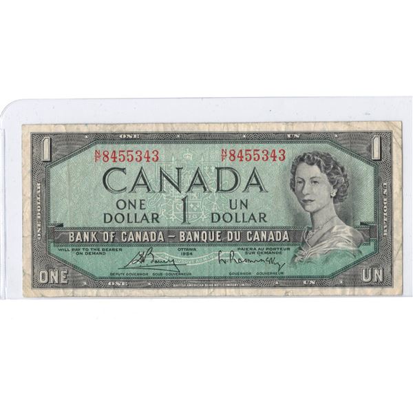 1954 Canadian One Dollar Bank Note