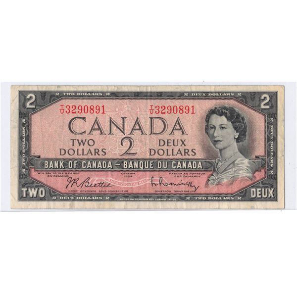 1954 Canadian Two Dollar Bank Note