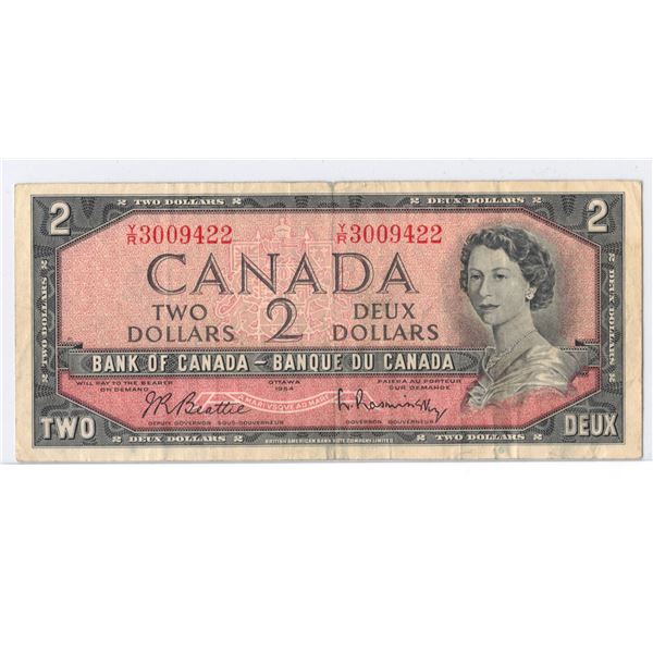 1954 Canadian Two Dollar Bank Note