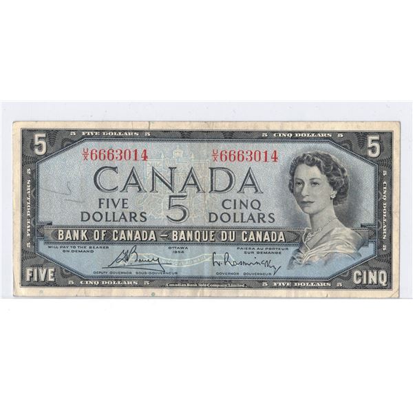 1954 Canadian Five Dollar Bank Note