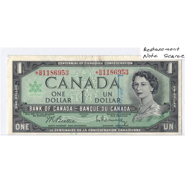 1967* Canadian One Dollar Bank Note - ASTERISK