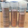 Image 1 : Three Partial Rolls of Canadian Pennies - Assorted Years