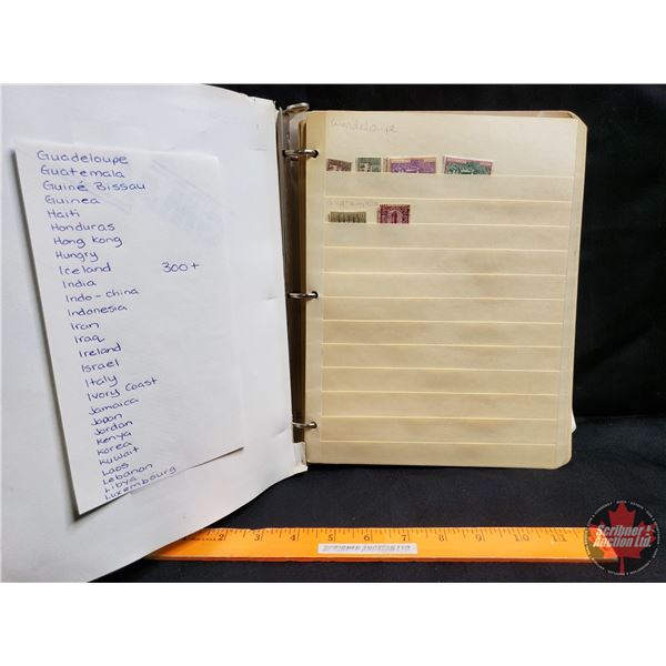 GLOBAL STAMPS ~ White Cartoon Binder (300+) : Countries Gu - L : Including - Guatemala, Guinea, Hait
