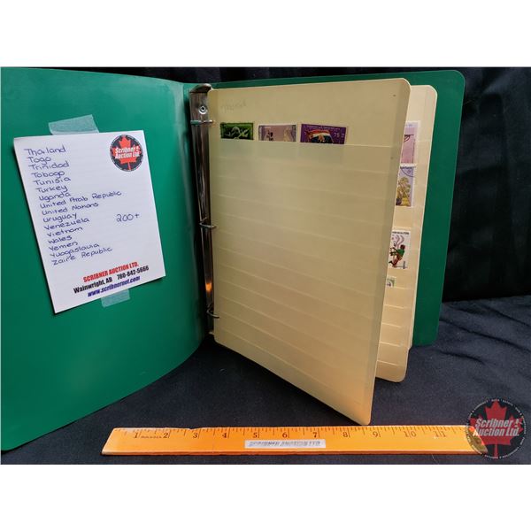 GLOBAL STAMPS ~ Green Binder (200+) : Countries T - Z : Including - Thailand, Trinidad, Turkey, Unit