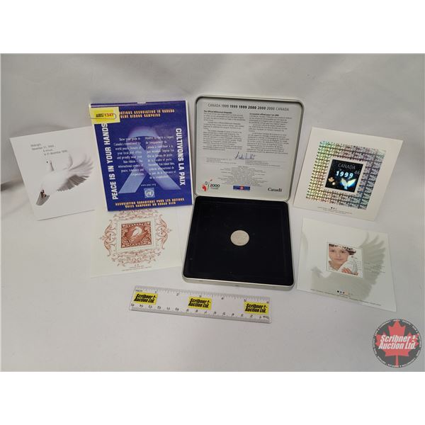 2000 The Official Millennium Keepsake Coin & Stamp Set in Tin Case (SEE PICS!) 2000 The Official Millennium Keepsake Coin & Stamp Set in Tin Case (SEE PICS!)