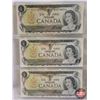 Image 2 : Canada $1 Bills 1973 (8 Consecutive) Crow/Bouey #BCU7180941-948 (See Pics for Serial Numbers, Variet