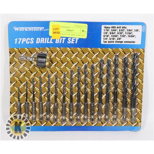 WORKBENCH 17PC DRILL BIT SET