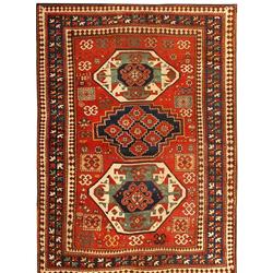 Antique Kazak Caucasian Rug / Carpet 43487 