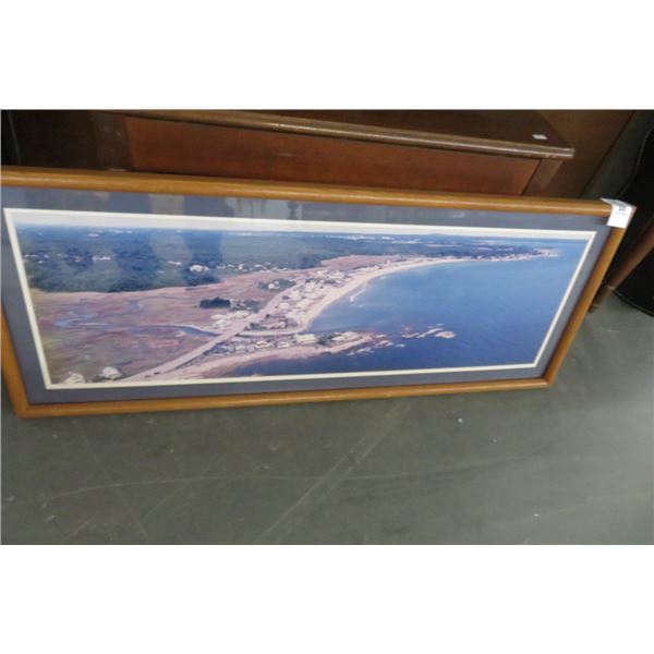 Framed Beach Scene Photograph - 41" x 16"