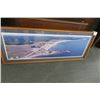 Image 1 : Framed Beach Scene Photograph - 41" x 16"