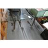 Image 1 : 2-Metal Ornate Base Glasstop End Tables - 2 X $